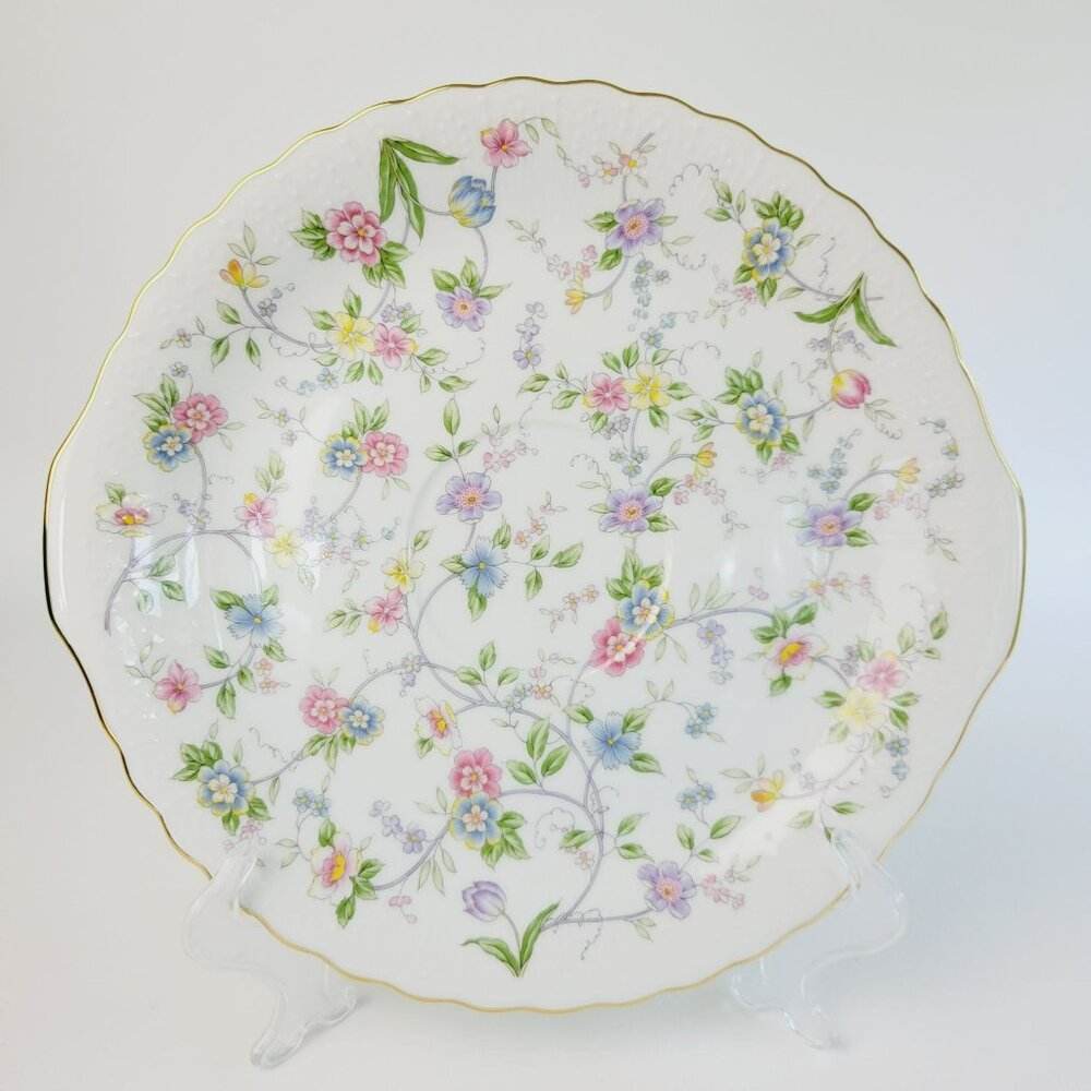 Andrea By Sadek Corona Floral Dessert Serving Set, Chip & Dip Set, Japan c.1996 - Picture 3 of 8